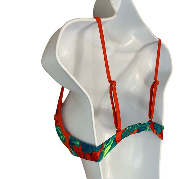 NWT Xhilaration Bralette Push Up Bikini Top Tropical Print Underwire Back XS - Picture 10 of 14